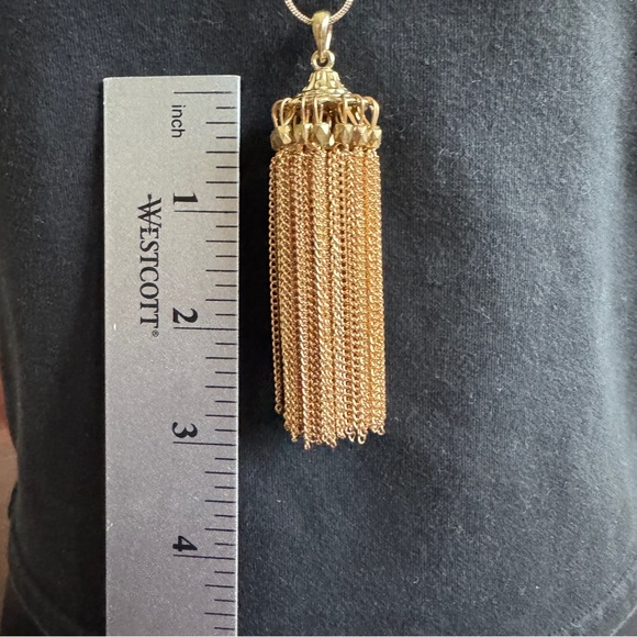Necklace Tassel Pendant Goldtone - Picture 4 of 6